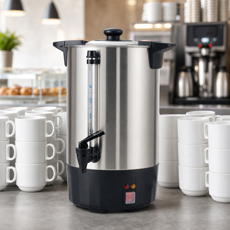 Product image #3 for Winco 50-Cup Commercial Coffee Urn, 8 Liter, 304 Stainless Steel