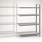 Thumbnail image #3 for Cambro Camshelving® Elements EXA242464VS4480 4-Tier Stationary Add-On Polymer Shelving Unit, 24 x 24 x 64 in, 3 Vented/1 Solid, Gray