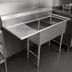 Thumbnail image #3 for 52.5-Inch Two-Compartment Stainless Steel Sink with 18-Inch Left Drainboard and Legs
