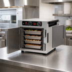 Thumbnail image #4 for Metro HotBlox™ HBCN4-ASPS-CT 4-Pan Narrow Pass-Thru Insulated Holding Cabinet, Countertop/Stacking, Analog Controls, Solid Doors, 120V