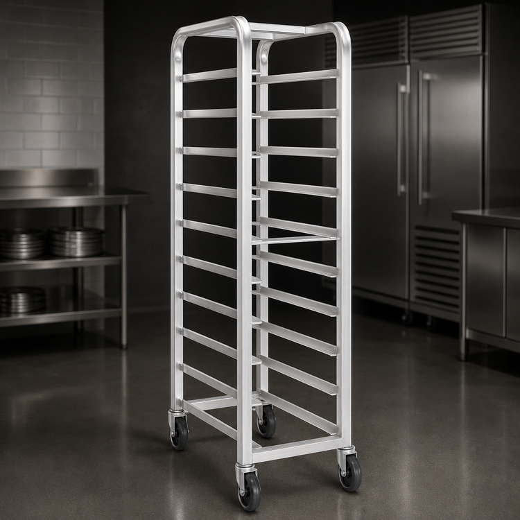 Product image #3 for Channel Lifetime Tough Extra Heavy-Duty All-Welded Aluminum End-Load Platter Rack, 12-Platter Capacity, 10.5-Inch Platters, 70-Inch High