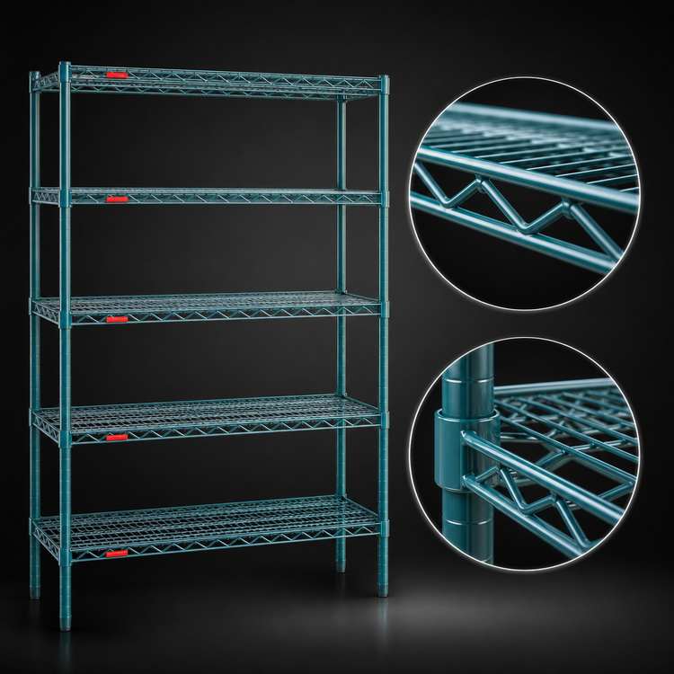 Product image #3 for EagleGard Stationary 5-Tier Starter Wire Shelving Unit, 72"W x 21"D x 86"H