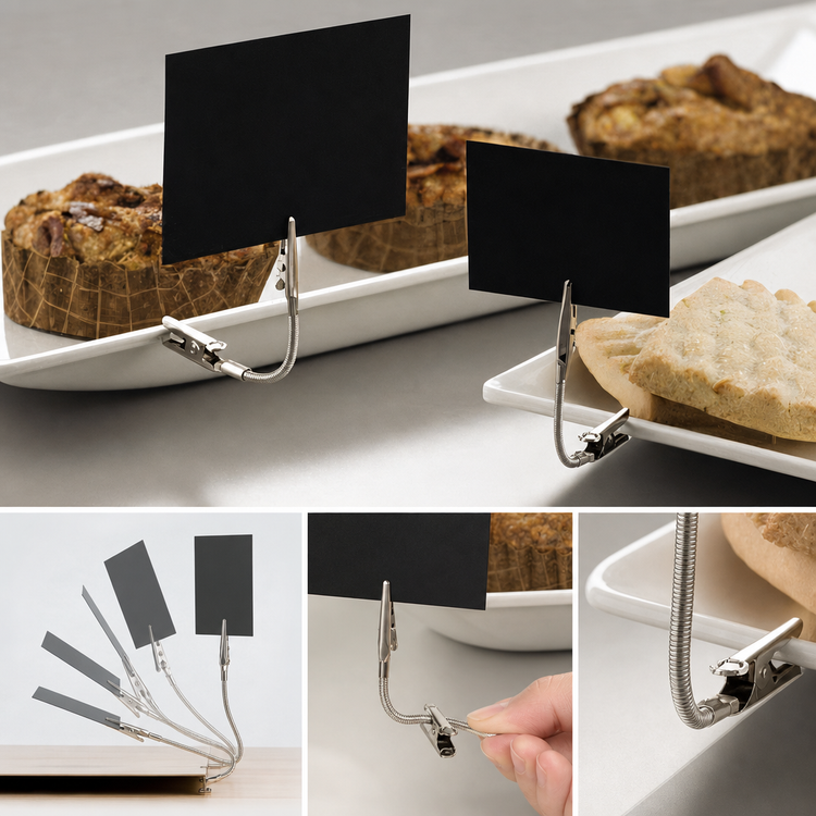 Product image #3 for American Metalcraft 5-1/4 Inch Flexible Double-Sided Alligator Tabletop Sign Clip