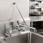 Thumbnail image #3 for Fisher 82610 Wall-Mounted Service Sink Faucet with 6-Inch Spout, Vacuum Breaker with Hook, and Polished Chrome Finish