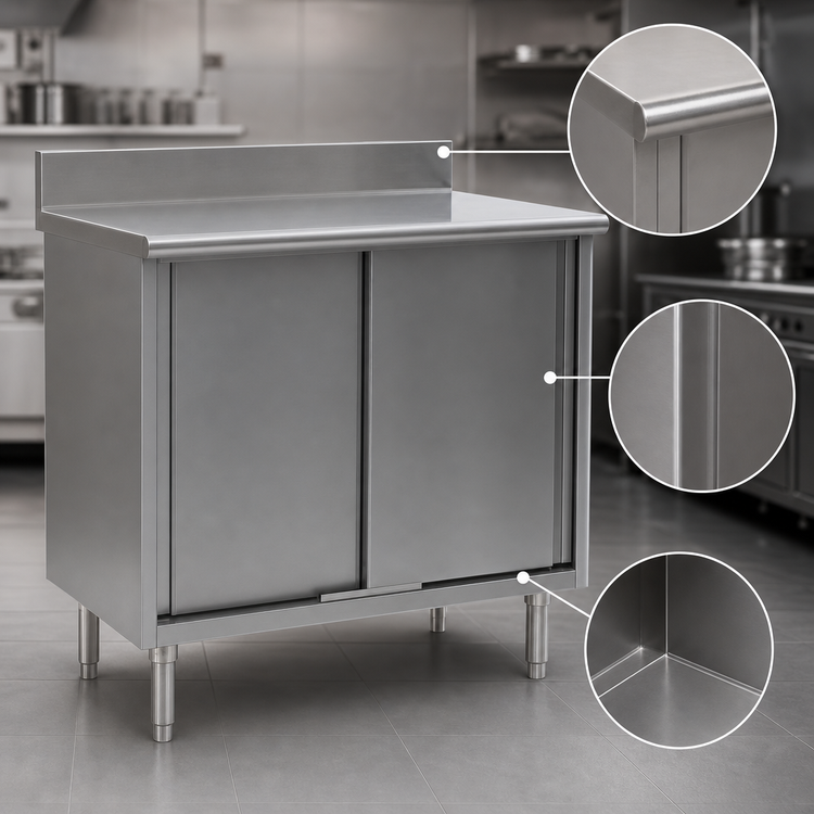 Product image #3 for Eagle Group Spec-Master Enclosed Worktable with Sliding Doors, 72W x 24D, 4-1/2" Backsplash