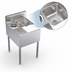 Thumbnail image #3 for Krowne Royal Series 20-Inch W x 24-Inch D Underbar Speed Unit with Sink Bowl, Glass Rinser, and Right-Side Cutting Board