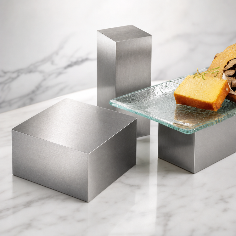 Product image #3 for American Metalcraft Cube Stainless Steel Buffet Riser, 8 x 4 x 4 Inches