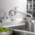 Thumbnail image #3 for John Boos Low-Lead Heavy Duty Splash Mount Faucet with 12-Inch Swing Spout, 8-Inch Centers