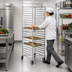 Thumbnail image #3 for Full-Size Mobile Aluminum Square-Top Nesting Sheet Pan Rack with 20 Slides