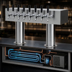 Thumbnail image #3 for Micro Matic USA DPT48PSSKR Double Pedestal Glycol-Cooled Countertop Draft Beer Tower, 8 Faucets, Polished Stainless Steel