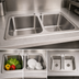 Thumbnail image #3 for BK Resources Deep Drawn Two-Compartment Drop-In Sink, 33 x 22 x 6 Inch, 20/304 Stainless Steel