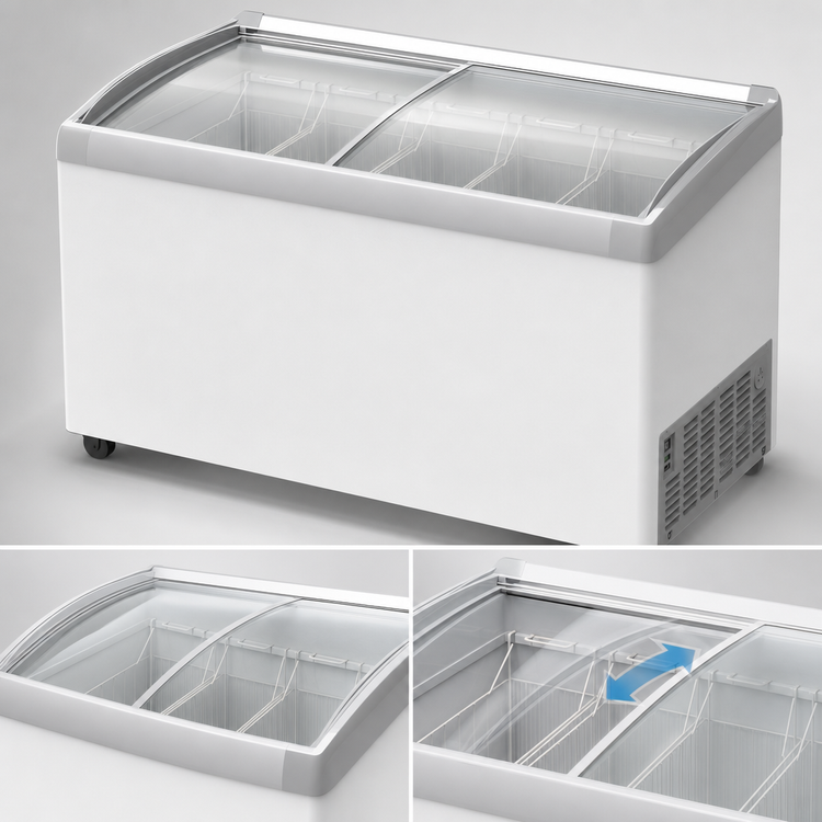 Product image #3 for Master-Bilt COLDIN-3 MSC-49AA Curved-Lid Display Chest Freezer, 12.7 Cu. Ft., 115V