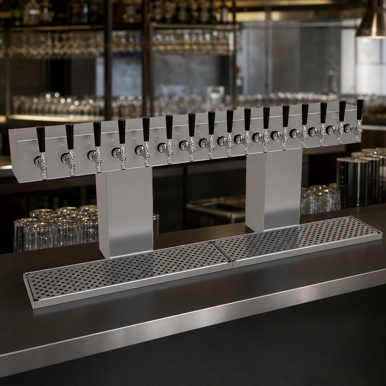 Product image #3 for Glastender 16-Faucet Air-Cooled Countertop Bridge Draft Dispensing Tower