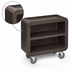 Thumbnail image #4 for Cambro Service Cart Pro Medium 3-Shelf Bus Cart with Closed Side, Dark Brown
