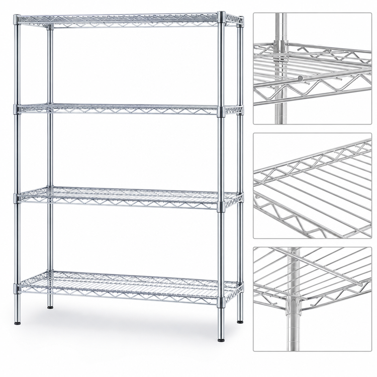 Product image #3 for EAGLEbrite 4-Tier Starter Wire Shelving Unit, 36 x 21 x 63 Inches, Zinc Finish