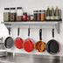 Thumbnail image #3 for KoolMore 60-Inch Stainless Steel Wall Shelf with Pot Rack and 5 Removable Hooks