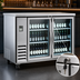 Thumbnail image #3 for IKON Refrigeration IBB61-2G-24SS Two-Section Stainless Steel Glass Door Back Bar Cooler, 14.16 Cu. Ft.