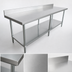 Thumbnail image #3 for Omcan Elite Series 84-Inch Stainless Steel Work Table with 4-Inch Backsplash and Undershelf