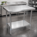 Thumbnail image #3 for BK Resources 72 Inch x 24 Inch 18-Gauge 430 Stainless Steel Work Table with Adjustable Galvanized Undershelf
