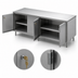 Thumbnail image #3 for BK Resources 96-Inch Stainless Steel Chef Table with Locking Hinged Cabinet Base