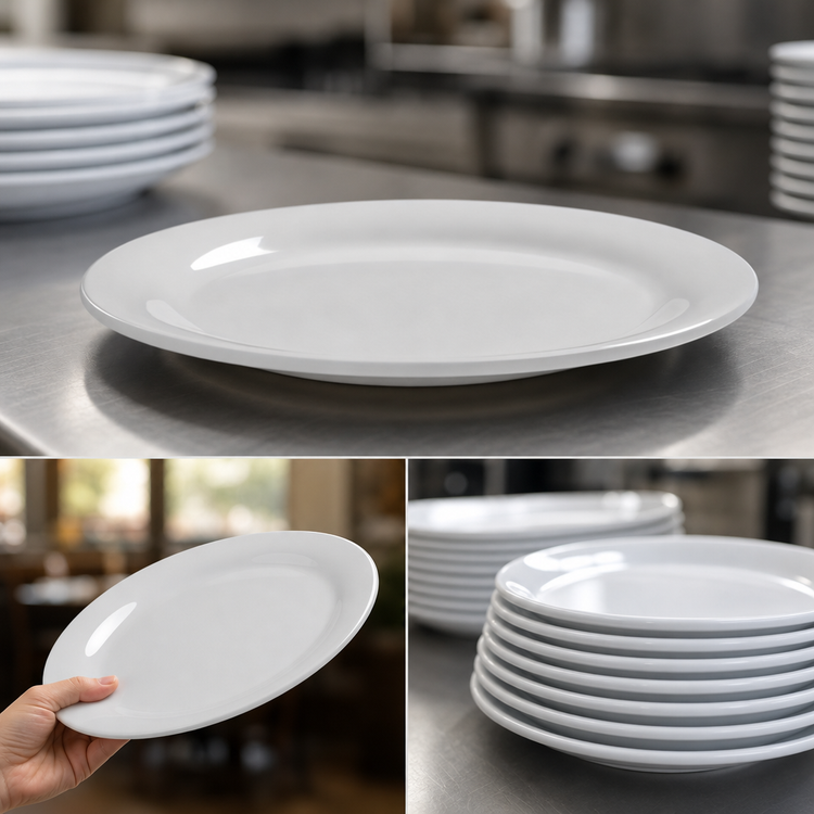 Product image #4 for Jane 9-Inch Round Wide Rim Melamine Dinner Plate
