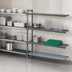 Thumbnail image #3 for Cambro Camshelving Basics Plus 4-Tier Add-On Polymer Shelving Unit, 54-Inch Wide x 18-Inch Deep x 64-Inch High, Vented/Solid, Brushed Graphite