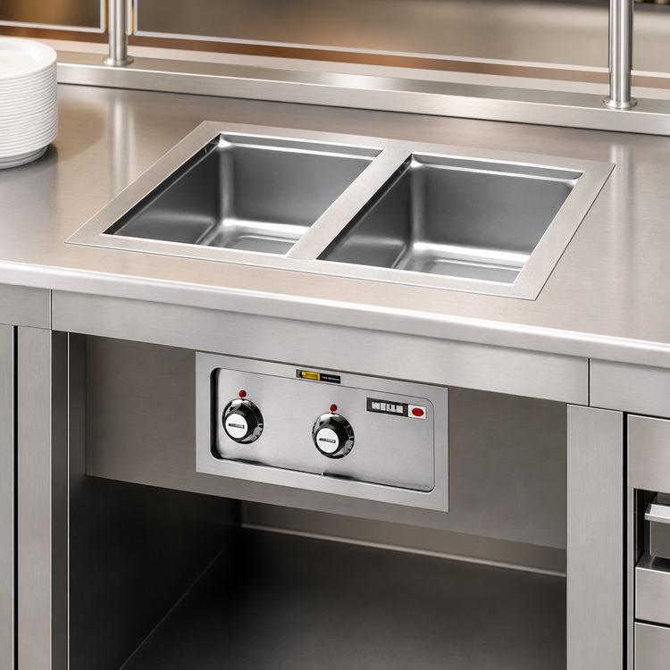 Product image #3 for Wells MOD-127T Built-In Electric Top-Mount Hot Well Food Warmer, 12 x 27 in Pan Opening