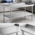 Thumbnail image #3 for Klinger's Trading 61 Inch x 30 Inch Stainless Steel Dish Sorting Table with Undershelf