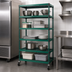 Thumbnail image #3 for Eagle Group QuadPLUS 5-Tier Mobile Wire Shelving Starter Unit, 60 x 24 x 74 Inches, Green Epoxy Finish