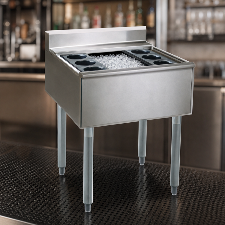 Product image #3 for Eagle Group 2200 Series 24-Inch Underbar Cocktail Unit with 12-Inch Insulated Ice Bin