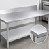 Thumbnail image #3 for Duke 72-Inch x 36-Inch 14-Gauge 300 Series Stainless Steel Work Table with 5-Inch Riser and Galvanized Undershelf