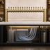 Thumbnail image #3 for Metropolis H-Style Countertop Glycol-Cooled 16-Faucet Draft Beer Tower, 56 Inch Wide, PVD Brass Finish