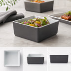 Thumbnail image #3 for American Metalcraft UBS16GE 16 oz Square Melamine Bowl, Graphite, 4-1/2" x 2" Case of 24
