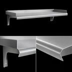 Thumbnail image #3 for Eagle Group Snap-n-Slide SWS1560-14/304-VMAR Wall-Mounted 304 Stainless Steel Shelf, 60"W x 15"D, 14 Gauge, V Marine Edge