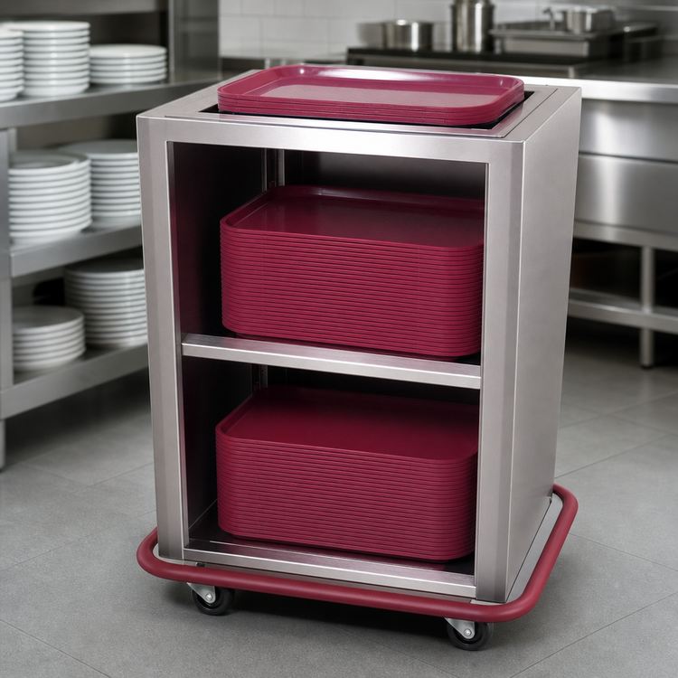 Product image #3 for Carter-Hoffmann 2-Stack Enclosed Mobile Tray Dispenser for 15 x 20 Trays, Stainless Steel