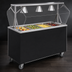 Thumbnail image #3 for Vollrath 2-Series Affordable Portable 60-Inch 4-Pan Non-Refrigerated Cold Food Station with Buffet Breath Guard, Lights, and Open Storage Base