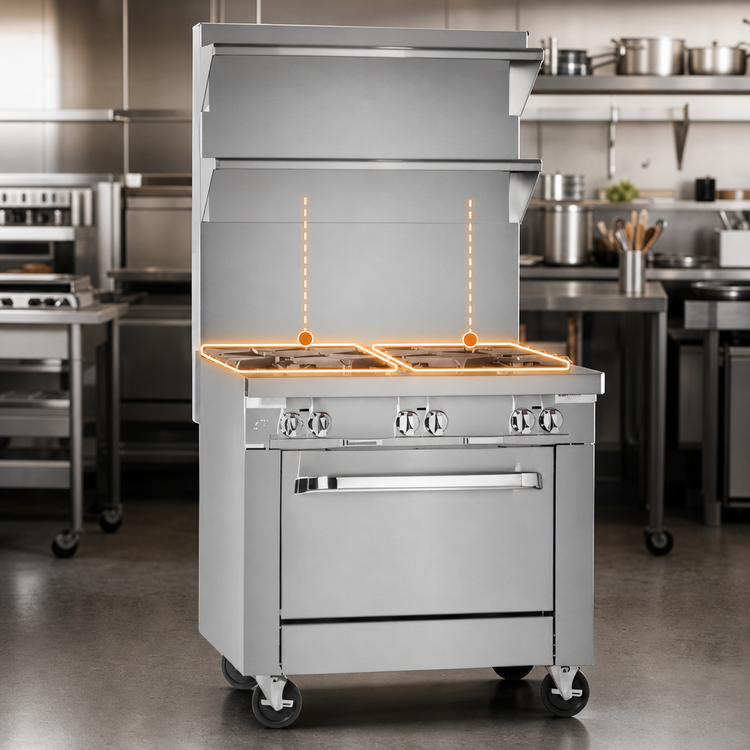 Product image #3 for Southbend Platinum Heavy Duty 32-Inch Countertop Modular Gas Range with (2) 16-Inch Uniform Hot Tops