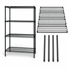 Thumbnail image #3 for Quantum WR86-1436BK Stationary Wire Shelving Starter Unit, 36" W x 14" D x 86" H, 4 Shelves, Black Epoxy Antimicrobial Finish