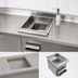 Thumbnail image #3 for John Boos Pro-Bowl Drop-In 1-Compartment Stainless Steel Sink with Integrated Towel Dispenser and Included Soap Dispenser