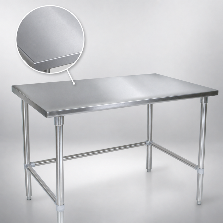 Product image #3 for John Boos Stallion 84 Inch x 36 Inch Stainless Steel Flat Top Work Table with Safety Edge