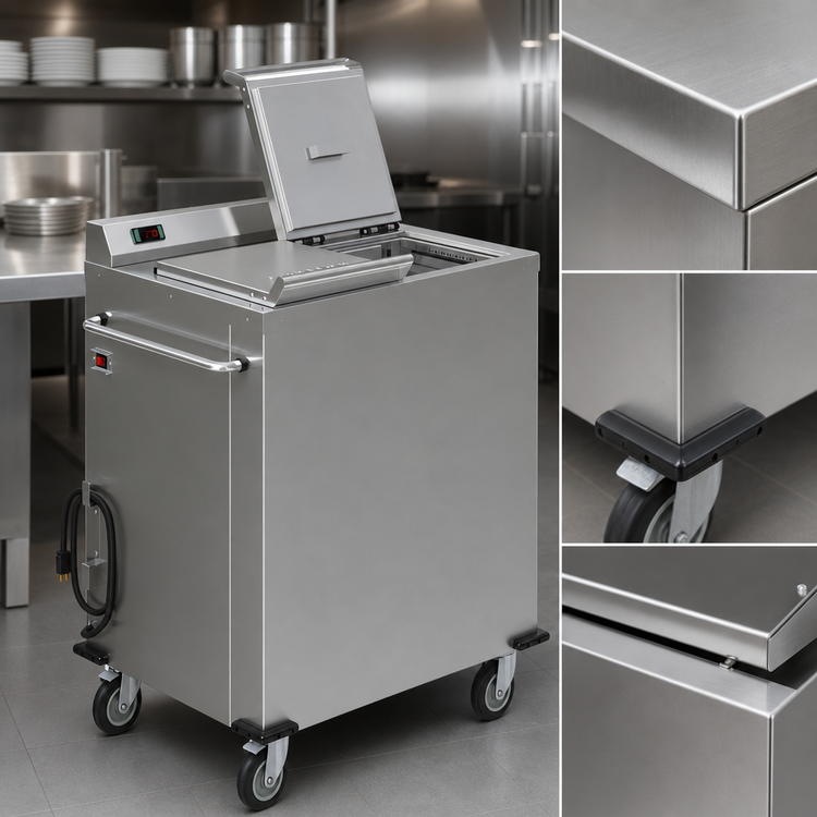 Product image #3 for Dinex Colossus Mobile Convection 2-Silo Plate and Wax Base Heater/Dispenser