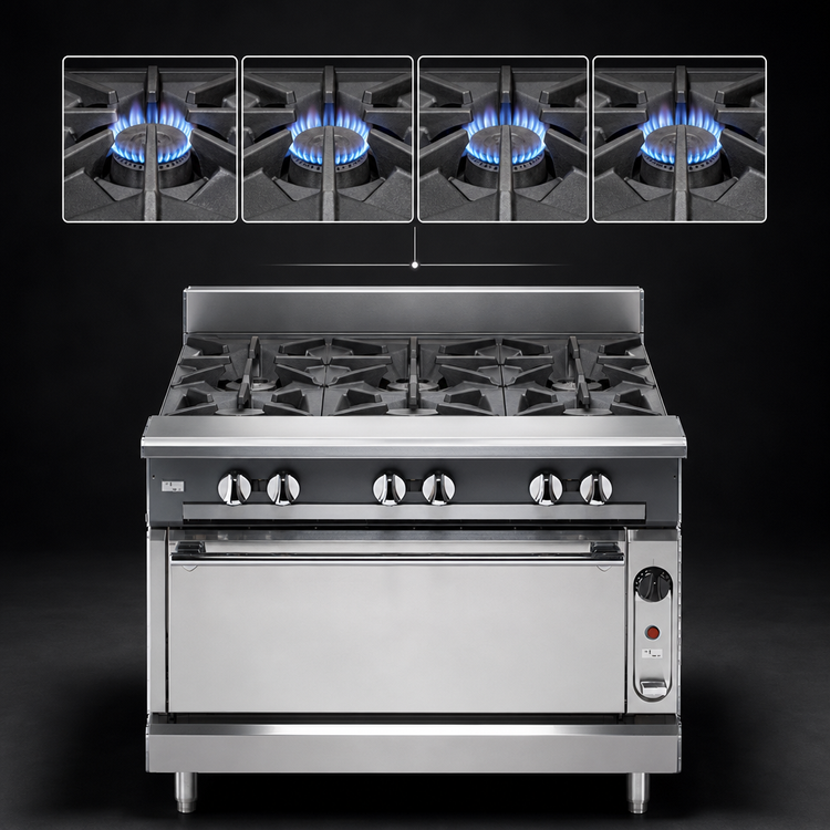 Product image #3 for Vulcan V Series 36-Inch Stainless Steel Heavy Duty Gas Range with 4 Open Burners and Convection Oven
