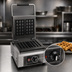Thumbnail image #3 for Omcan Single Electric Countertop Commercial Waffle Maker with 8 x 8 Inch Square Cast Iron Grids