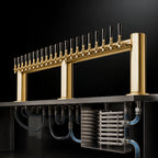 Thumbnail image #3 for Micro Matic USA Metropolis METRO-M-24PVDKR 24-Faucet Countertop Glycol-Cooled Draft Beer Tower, 3-Column, PVD Brass Finish