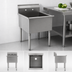Thumbnail image #3 for One-Compartment Utility Sink, 18 x 18 x 13-3/8 Inch Bowl, 19-3/8 x 22 Inch Top, 430 Stainless Steel