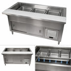 Thumbnail image #3 for Advance Tabco MACP-3-DR 3-Pan Refrigerated Cold Pan Table with Enclosed Base and Sliding Doors, Stainless Steel, 115V