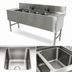 Thumbnail image #3 for Advance Tabco Prestige Signature Series 4-Compartment Underbar Sink Unit with Dual Drainboards, 72-Inch Stainless Steel