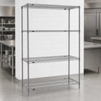 Thumbnail image #3 for Metro Super Erecta SE-183074K4-S-4 30"W x 18"D x 74.5"H Stationary Wire Shelving Starter Unit, 4 Shelves, Gray Epoxy-Coated