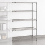 Thumbnail image #3 for Metro Super Erecta 5AN547BR Add-On Wire Shelving Unit, 42W x 24D x 74H, 5 Shelves, Brite Finish