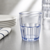 Thumbnail image #4 for Winco Havana 12 oz Blue Ribbed SAN Plastic Tumbler